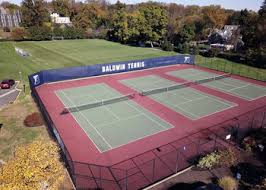 tennis court windscreens with logos